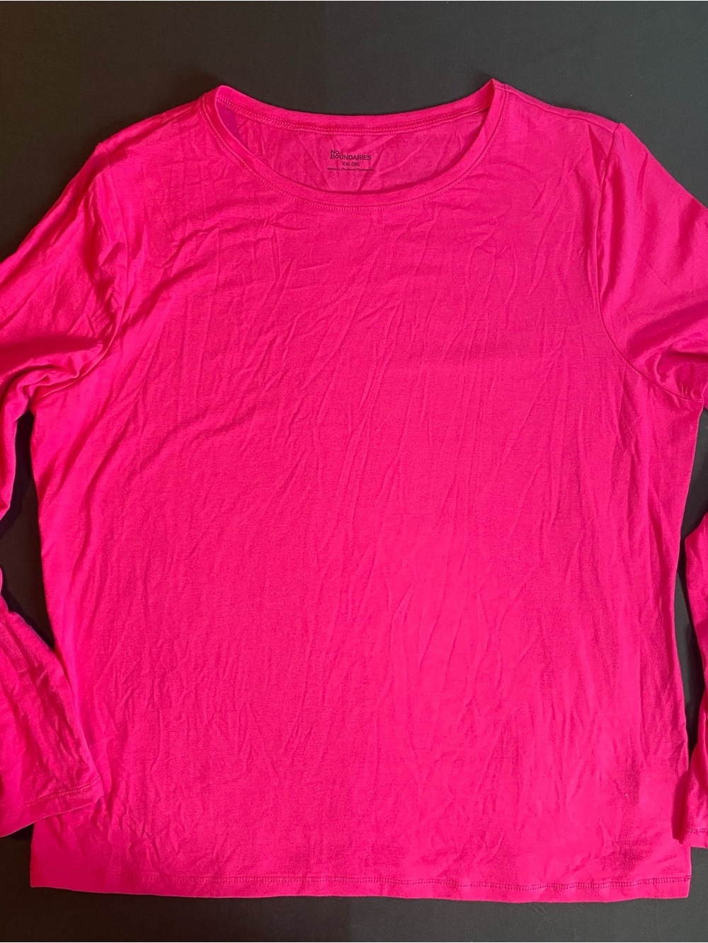 No Boundaries Hot Pink Long Sleeve Tee
